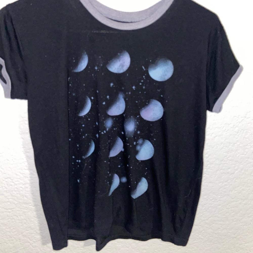 black shirt with moons